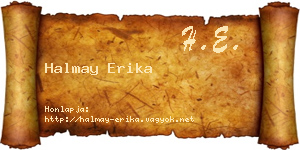 Halmay Erika névjegykártya